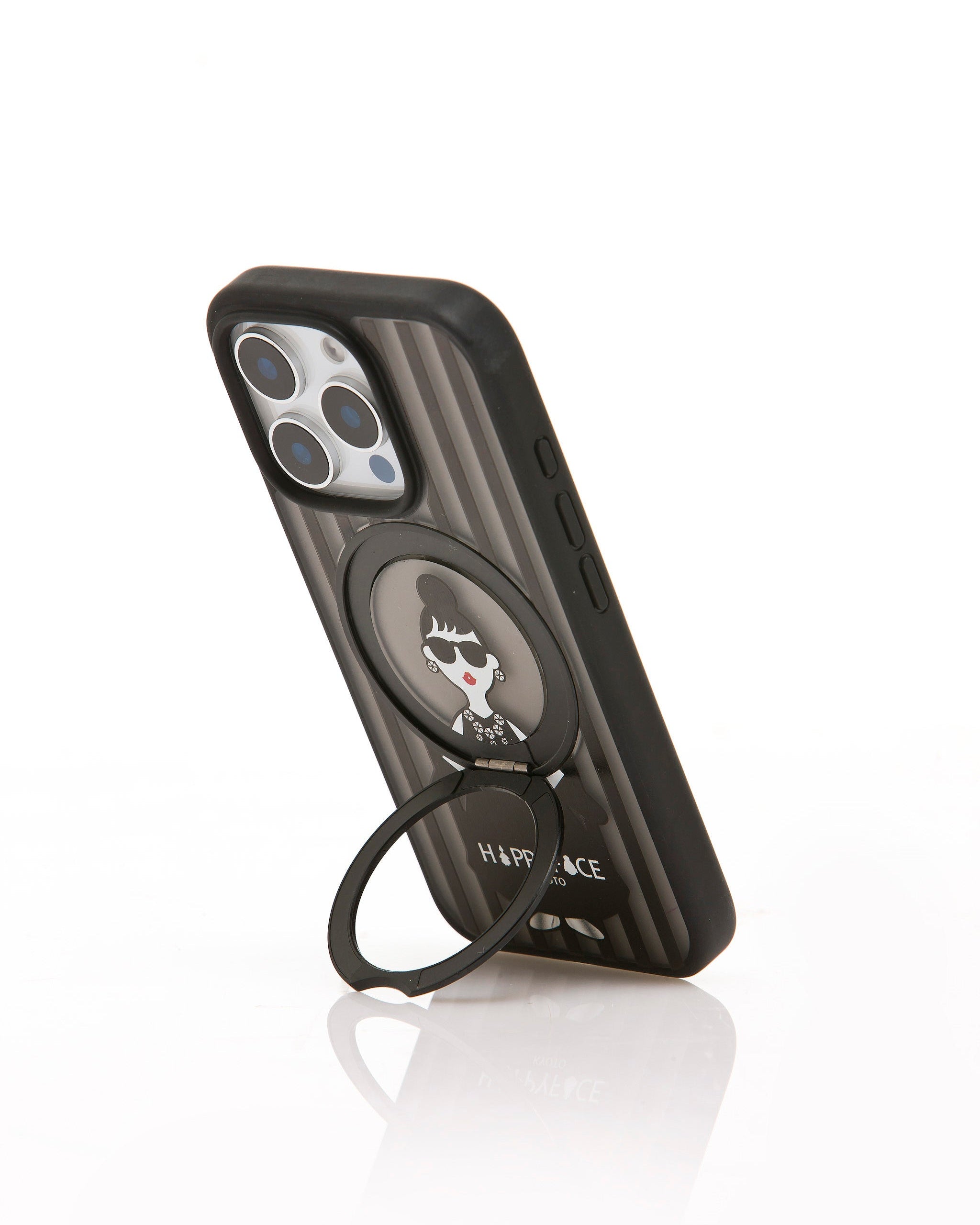 摩登女孩手機防摔保護殼-360旋轉鋁合金支架(HC0003)