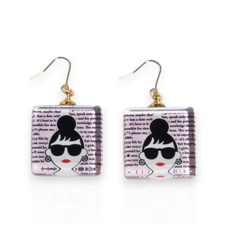 ［日本原裝進口］怪時尚壓克力方形耳環 (HG0001)