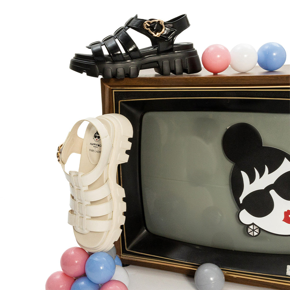 【FAIR LADY聯名】潮流編織鋸齒厚底漁夫涼鞋 奶油 (2A2878)