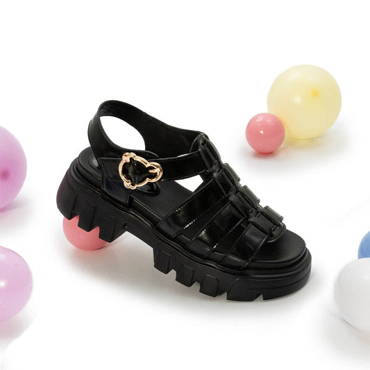 【FAIR LADY聯名】潮流編織鋸齒厚底漁夫涼鞋 奶油 (2A2878)