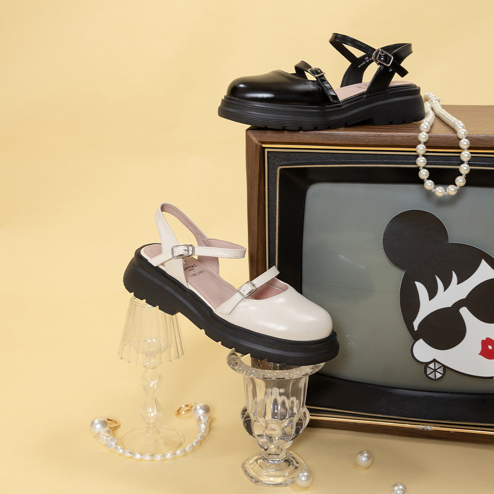 【FAIR LADY聯名】甜酷風輕量後空厚底涼鞋(3B2857)