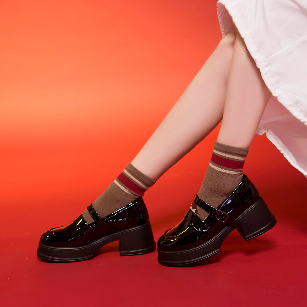 【FAIR LADY聯名】復古漆皮厚底瑪莉珍鞋 (5A2978)