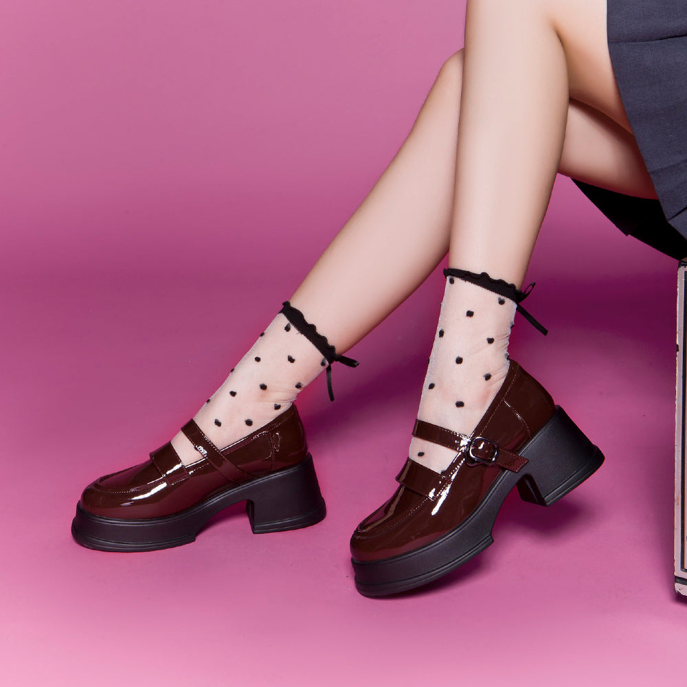 【FAIR LADY聯名】復古漆皮厚底瑪莉珍鞋 (5A2978)