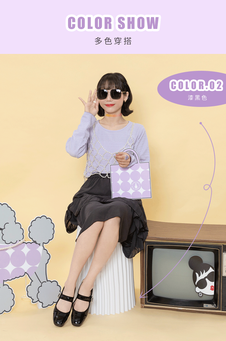 【FAIR LADY聯名】法式復古鑽釦瑪莉珍平底鞋(5B2861)