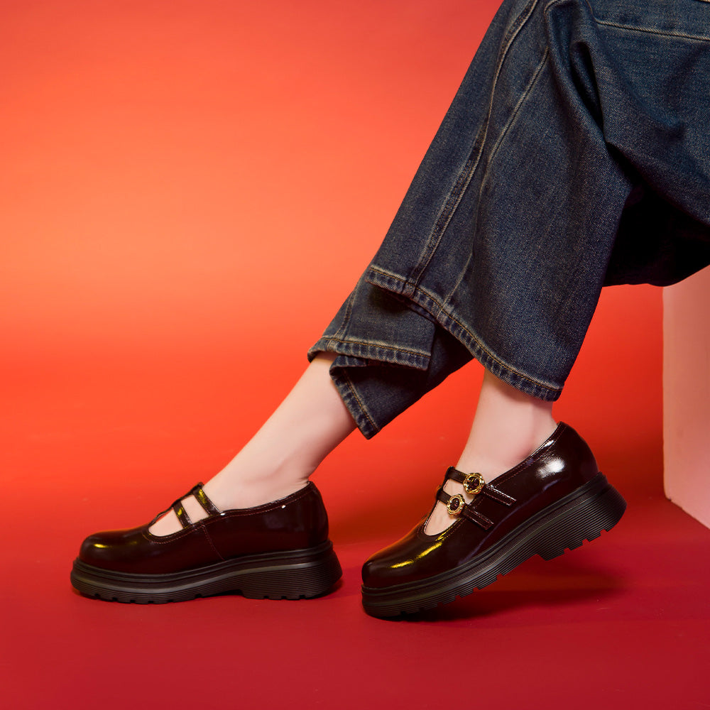 【FAIR LADY聯名】復古雙帶厚底瑪莉珍鞋 (5B2958)