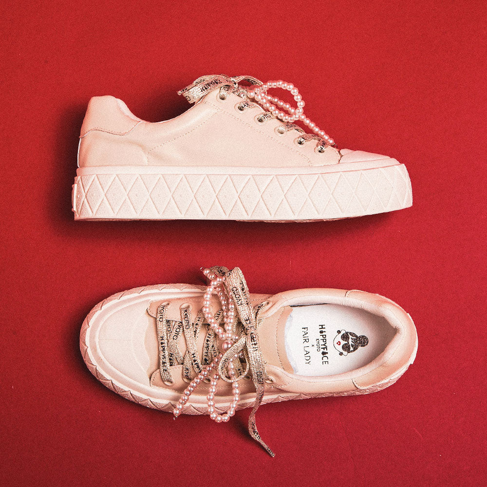 【FAIR LADY聯名】時髦珍珠釦綁帶厚底休閒鞋 (5B2981)
