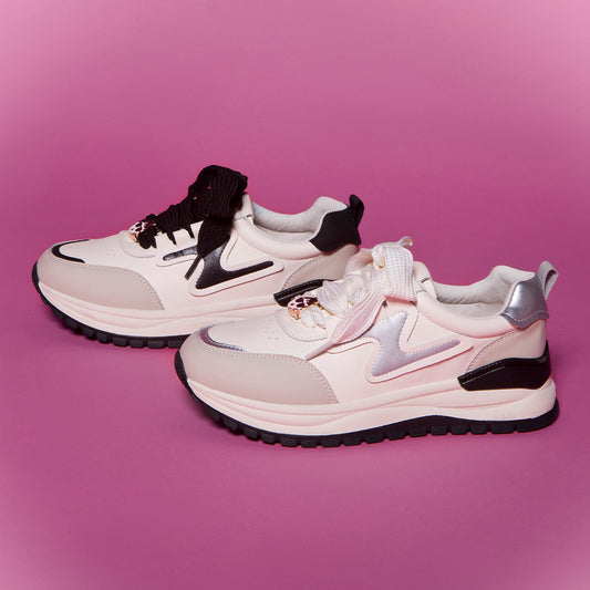 【FAIR LADY聯名】HAPPYFACE 潮酷拼接厚底飾釦休閒鞋 (5B3070)