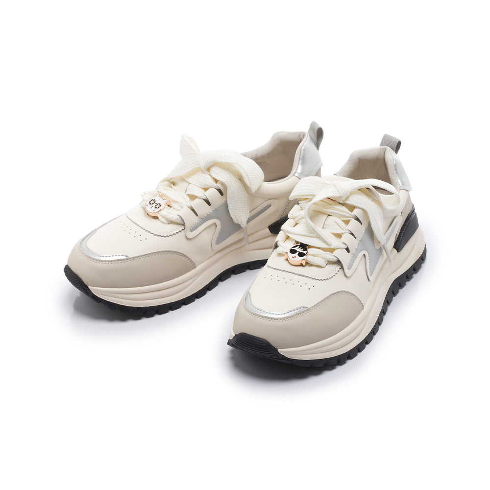 【FAIR LADY聯名】HAPPYFACE 潮酷拼接厚底飾釦休閒鞋 (5B3070)