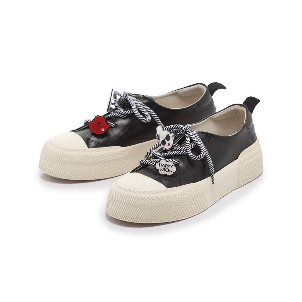 【FAIR LADY聯名】怪可愛別針綁帶厚底休閒鞋(5G2956)