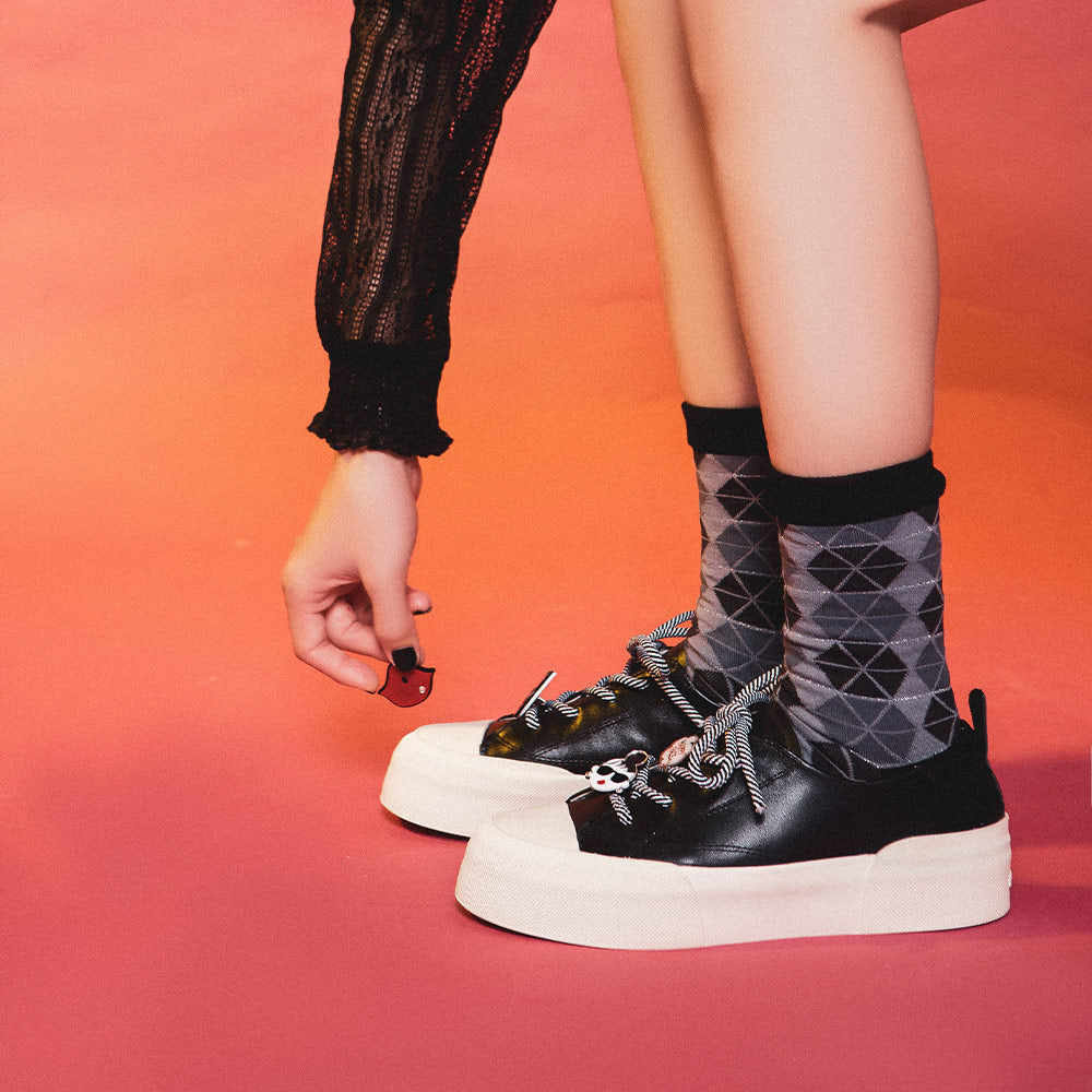 【FAIR LADY聯名】怪可愛別針綁帶厚底休閒鞋(5G2956)