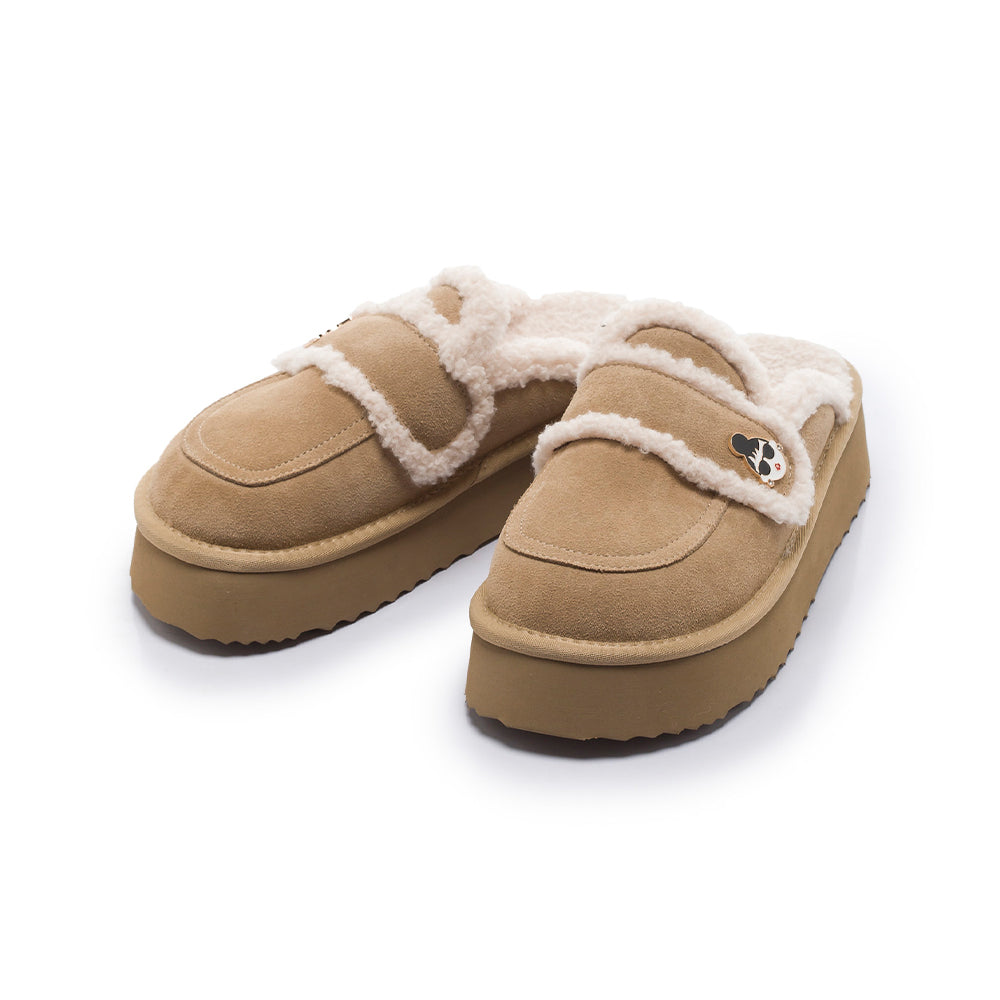 【FAIR LADY聯名】冬日慵懶不對稱鞋釦穆勒雪靴 (7E3082)