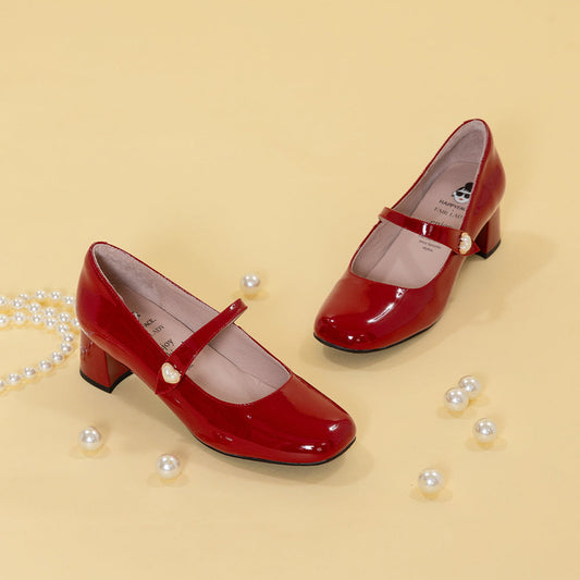 【FAIR LADY聯名】摩登愛心釦瑪莉珍中跟鞋(6B2784)