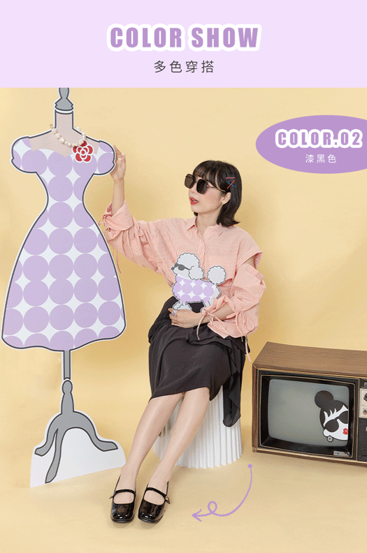 【FAIR LADY聯名】復古金屬愛心釦瑪莉珍中跟鞋(6G2915)