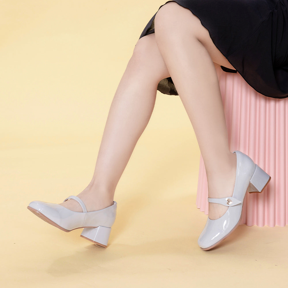 【FAIR LADY聯名】復古金屬愛心釦瑪莉珍中跟鞋(6G2915)