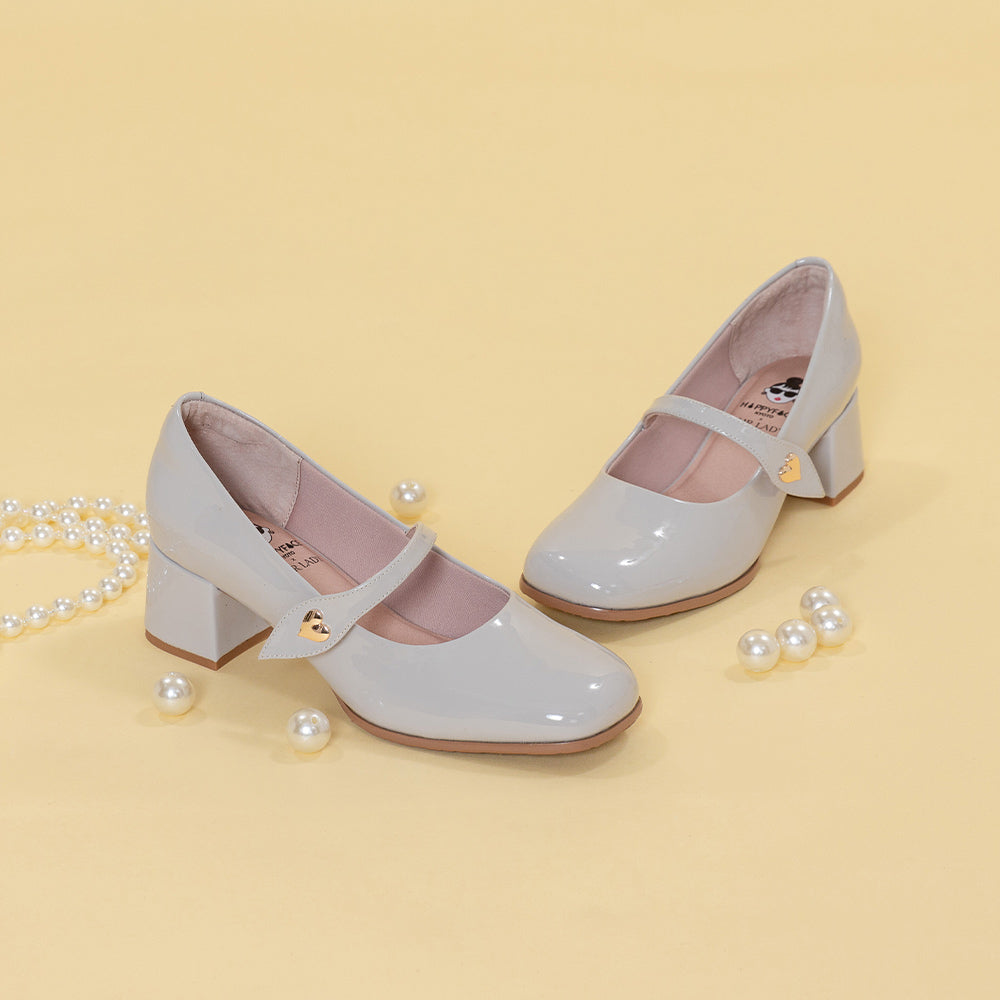 【FAIR LADY聯名】復古金屬愛心釦瑪莉珍中跟鞋(6G2915)