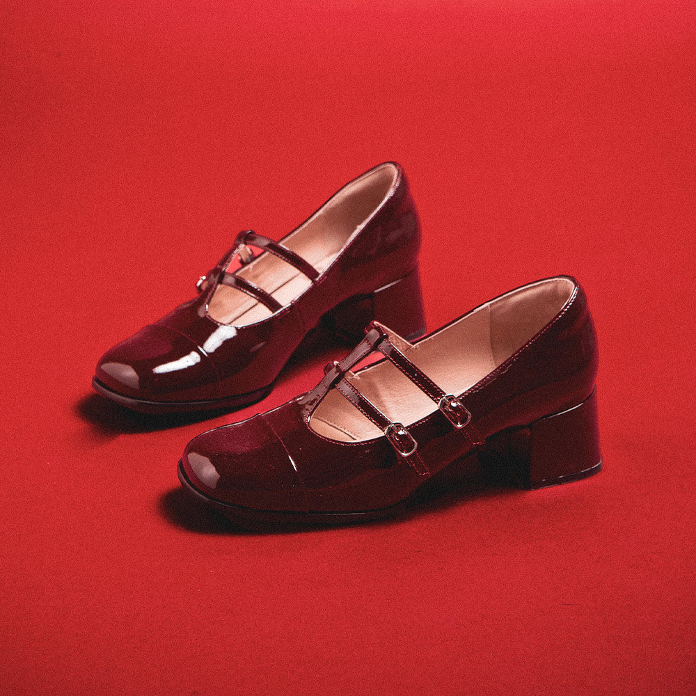 【FAIR LADY聯名】時尚漆皮方頭雙帶瑪莉珍鞋 (6G2962)