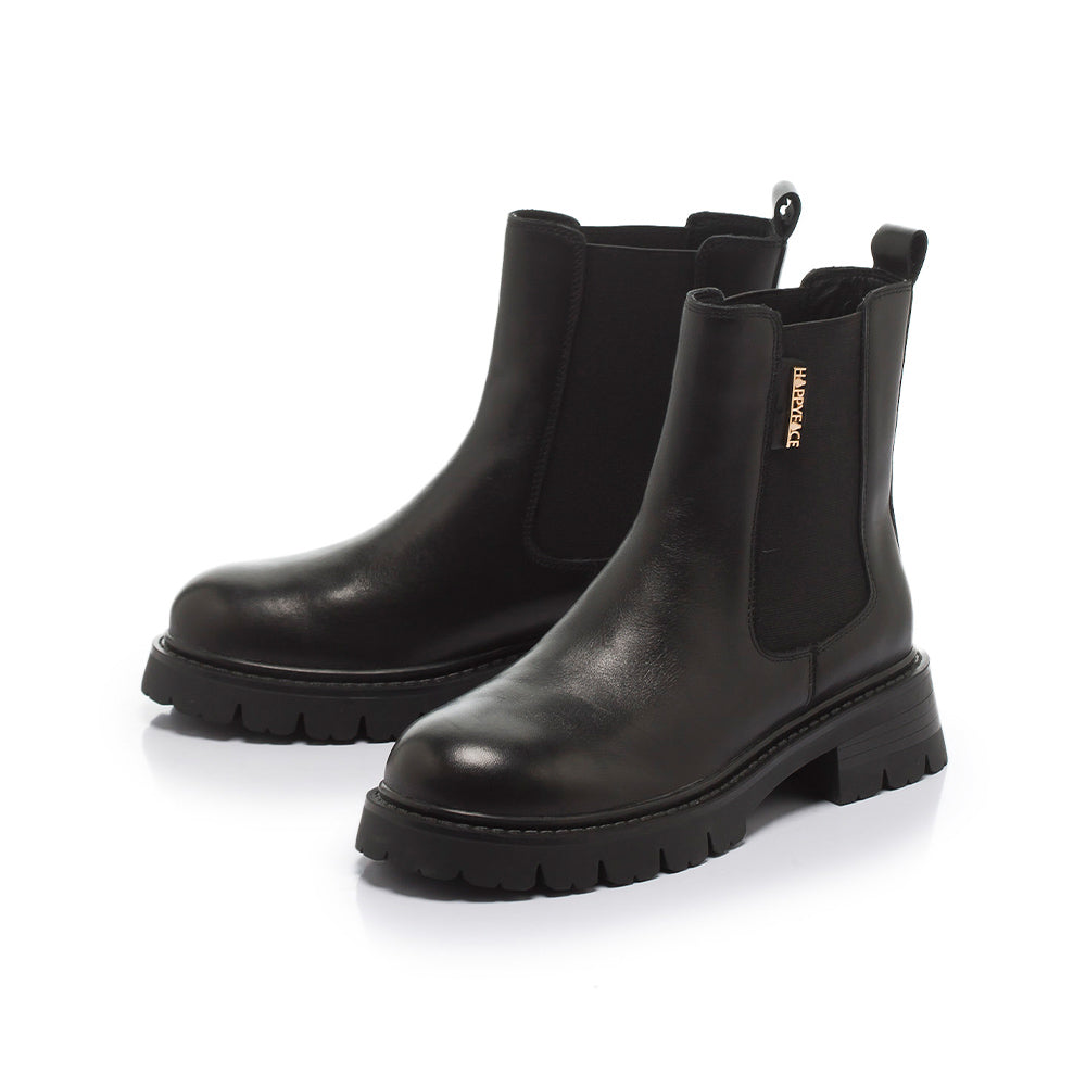 【FAIR LADY聯名】時髦拼接鋸齒厚底切爾西靴 (7B2946)