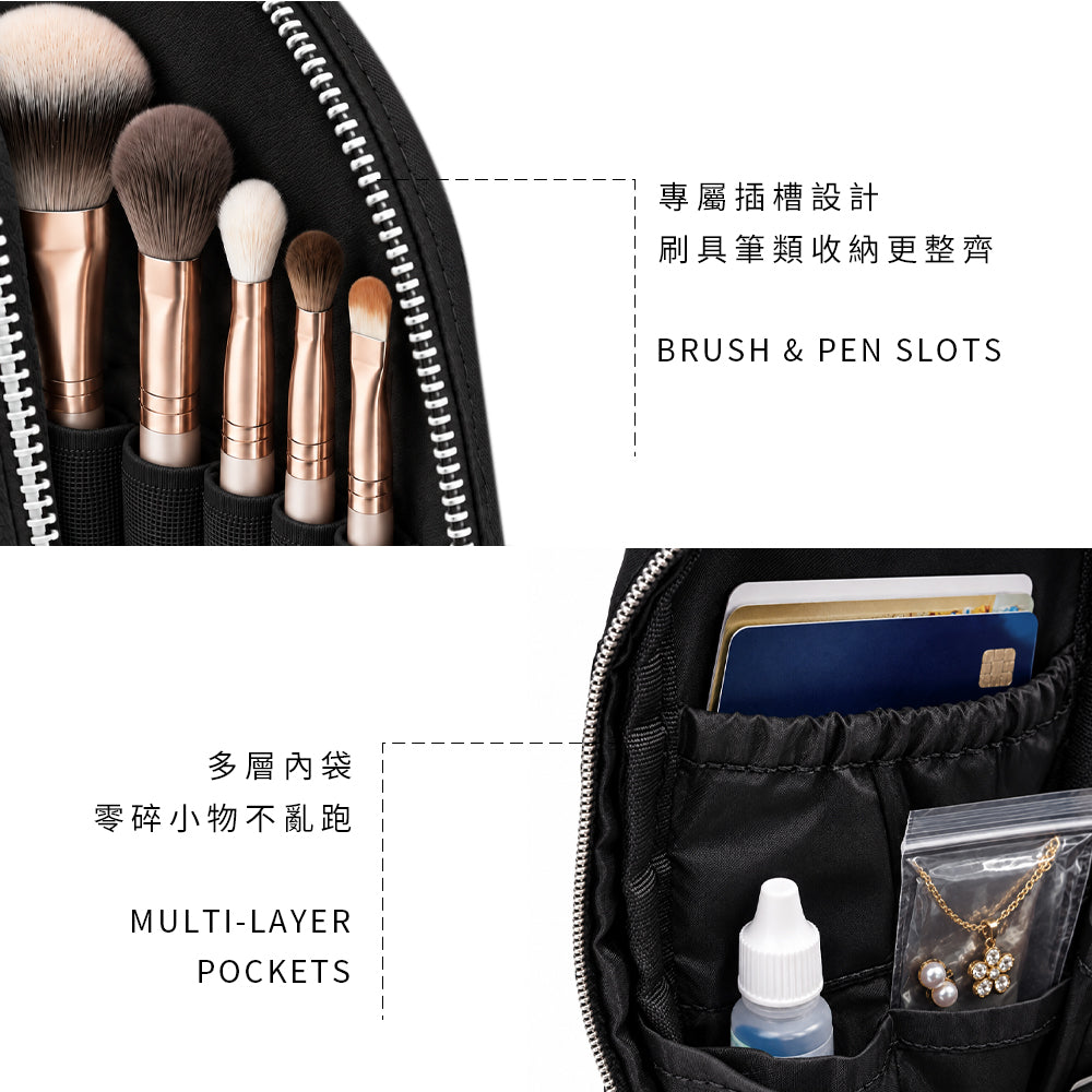 輕旅時尚網紗收納包 經典黑 (C26259)