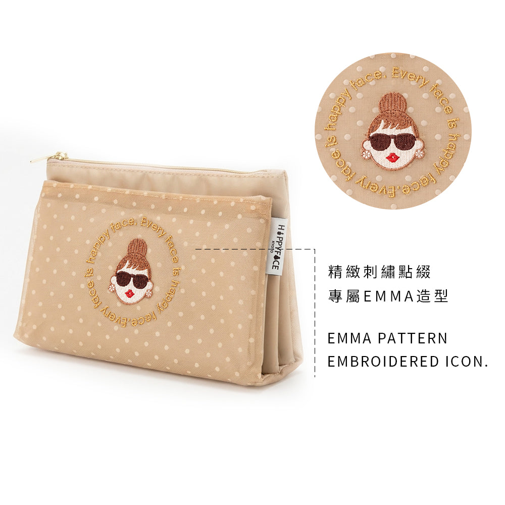輕旅時尚網紗記事包 奶茶色 (C26261)