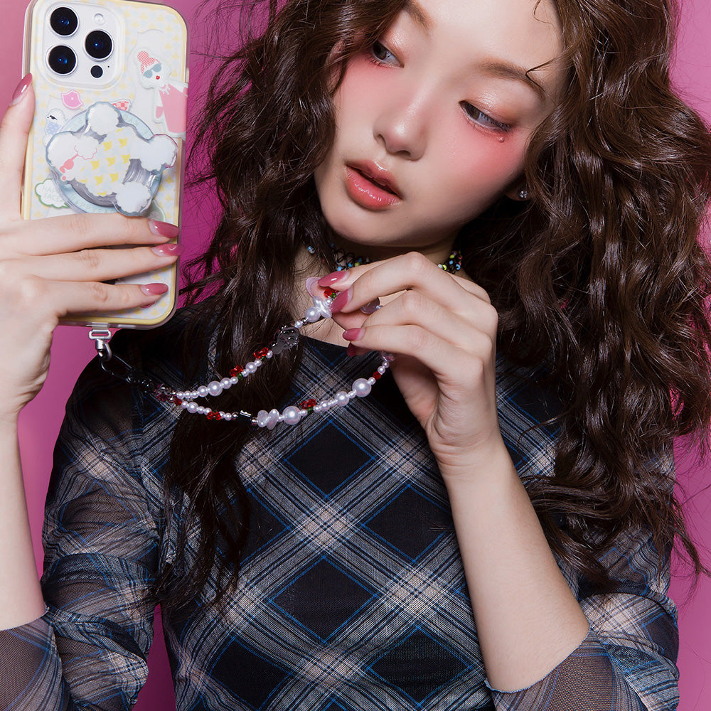 甜心紅櫻手機掛繩 (HC0038)