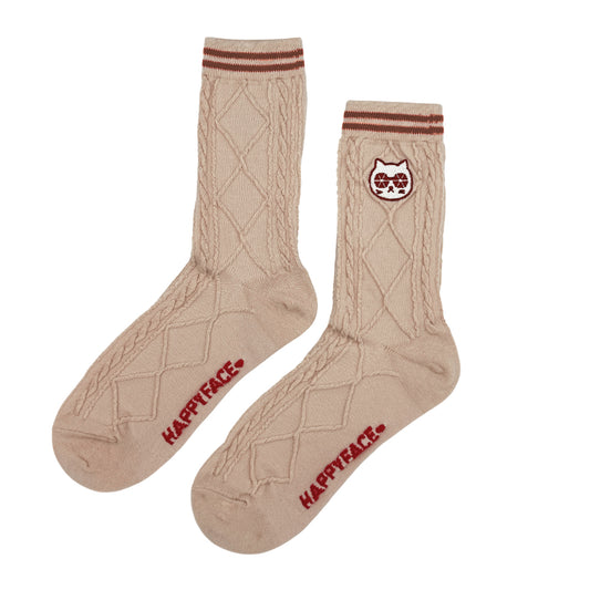 Family復古織紋中筒襪 (HE0197)