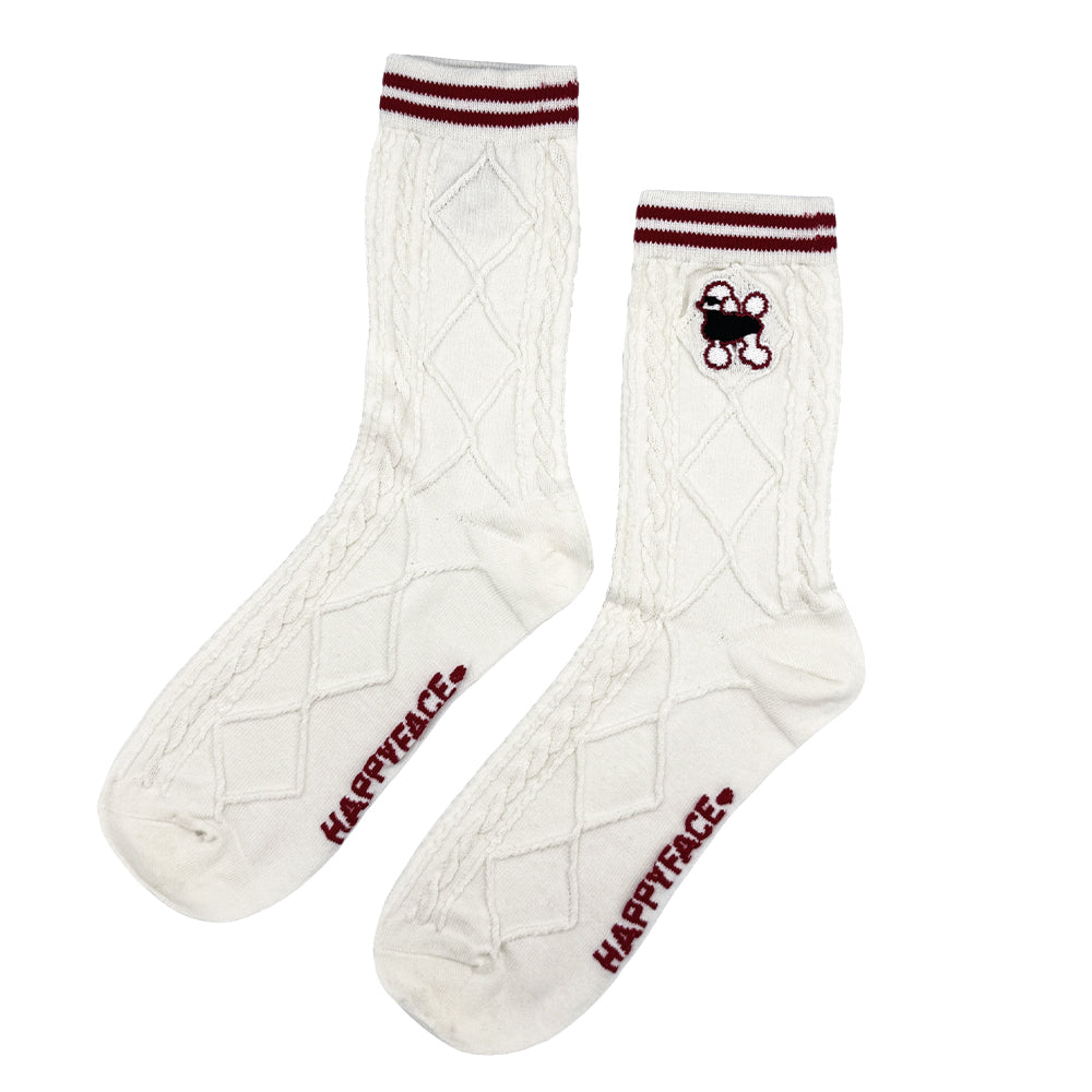 Family復古織紋中筒襪 (HE0197)