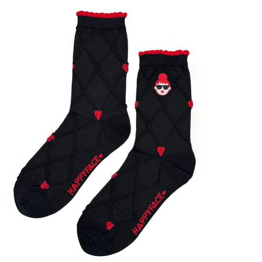 可愛甜心織紋中筒襪 (HE0198)