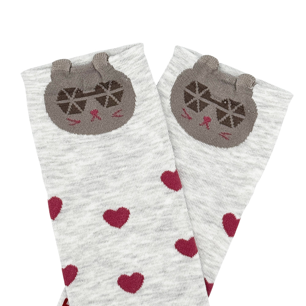 甜酷貓貓復古短襪 (HE0199)