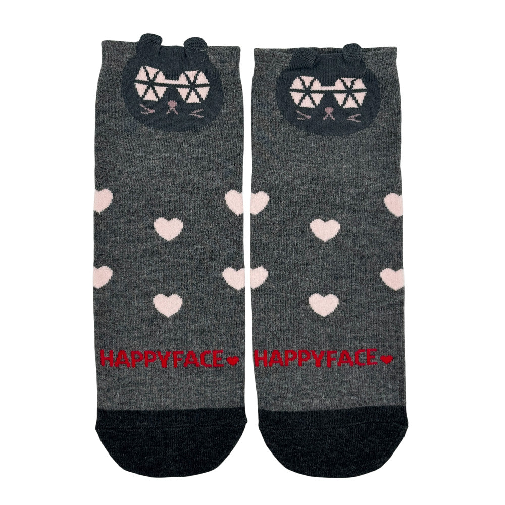 甜酷貓貓復古短襪 (HE0199)