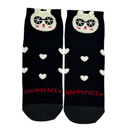 甜酷貓貓復古短襪 (HE0199)