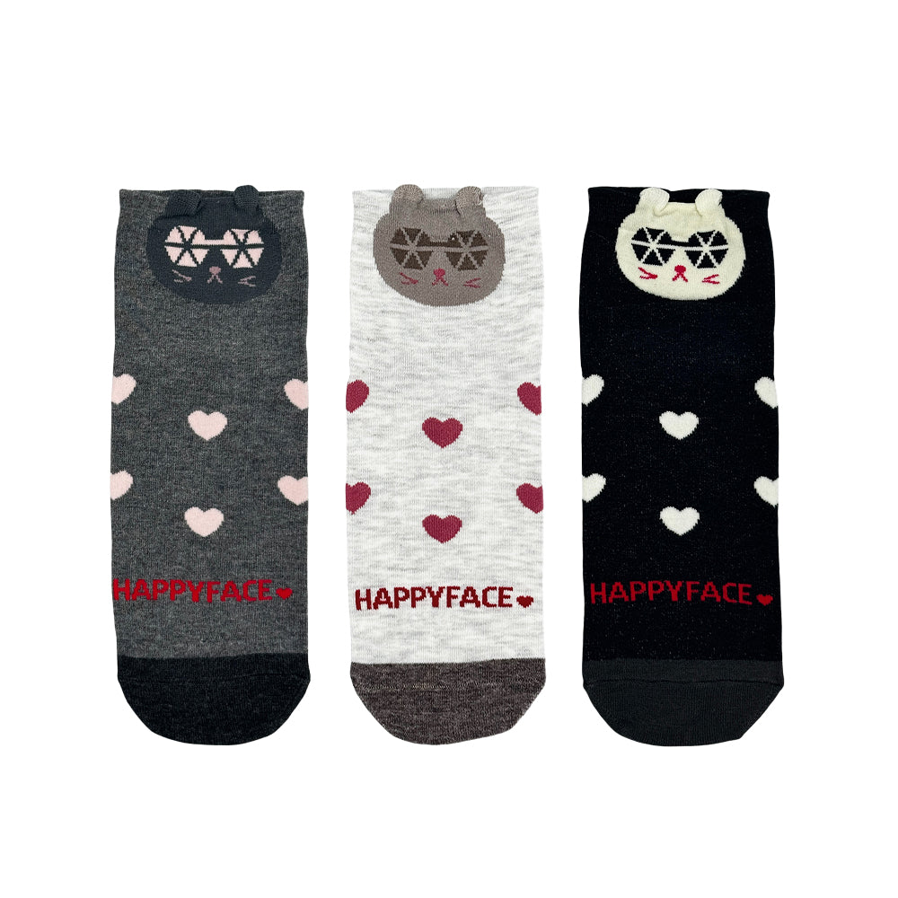 甜酷貓貓復古短襪 (HE0199)